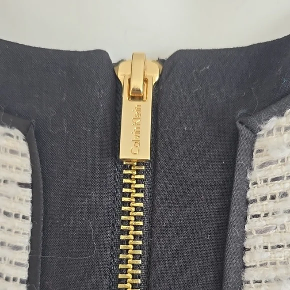 Calvin Klein Cream Black Sheath Jacket and Skirt Suit - Picture 4 of 12